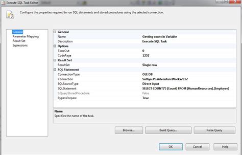 [Execute SQL Task] Error: Executing the query "UPDATE Stage_Source. . Ssis execute sql task multiple parameter mapping